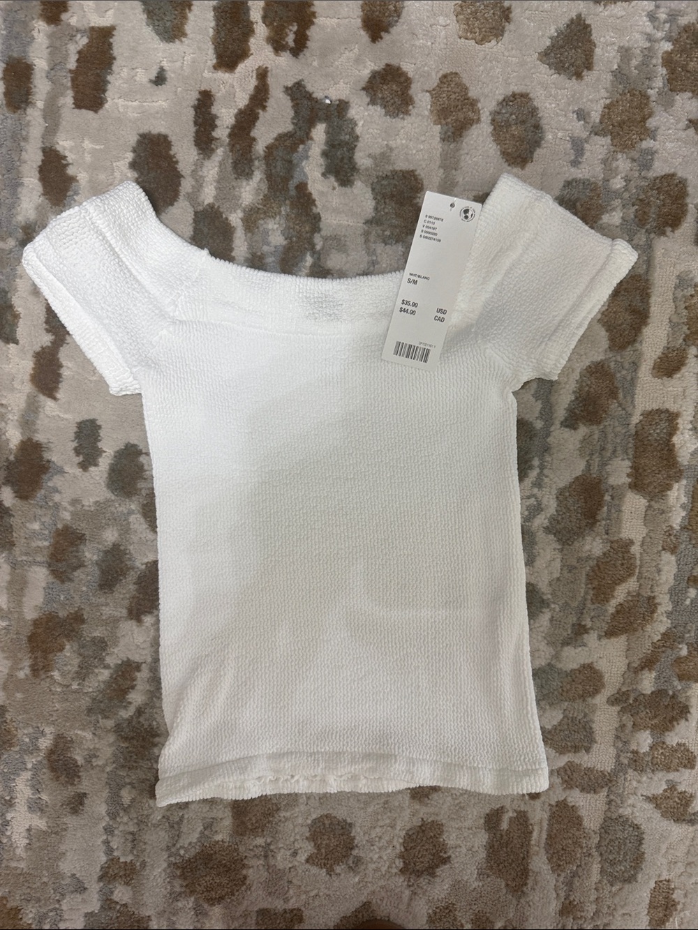 Urban Outfitters White Off-Shoulder Knit Tee